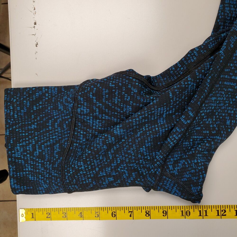Lululemon Train Times Crop Leggings Size 6 Pulse Capri Black Blue 17" - Picture 6 of 8